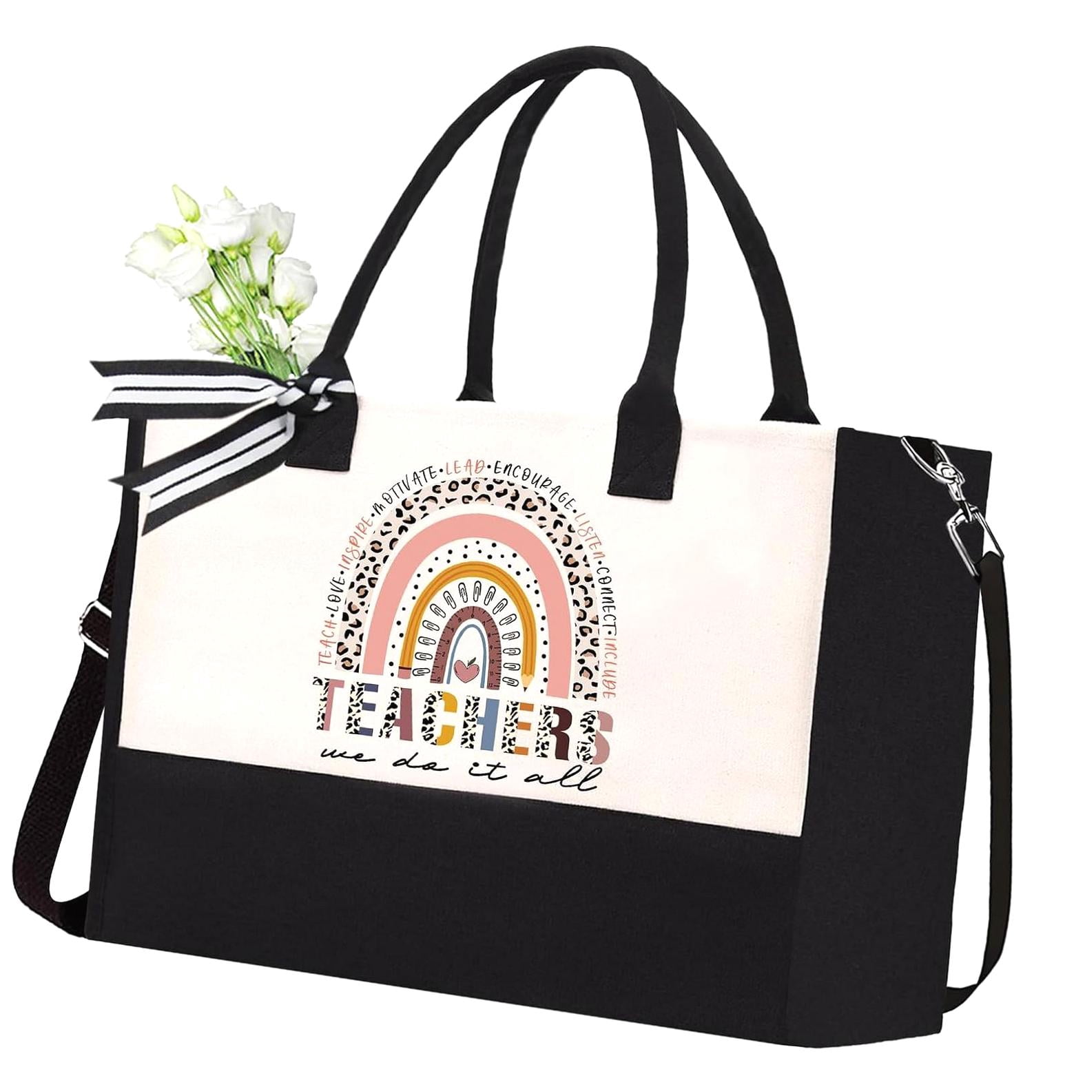 FREEAMG Teacher Appreciation Canvas Tote Bag - Stylish for Women ...