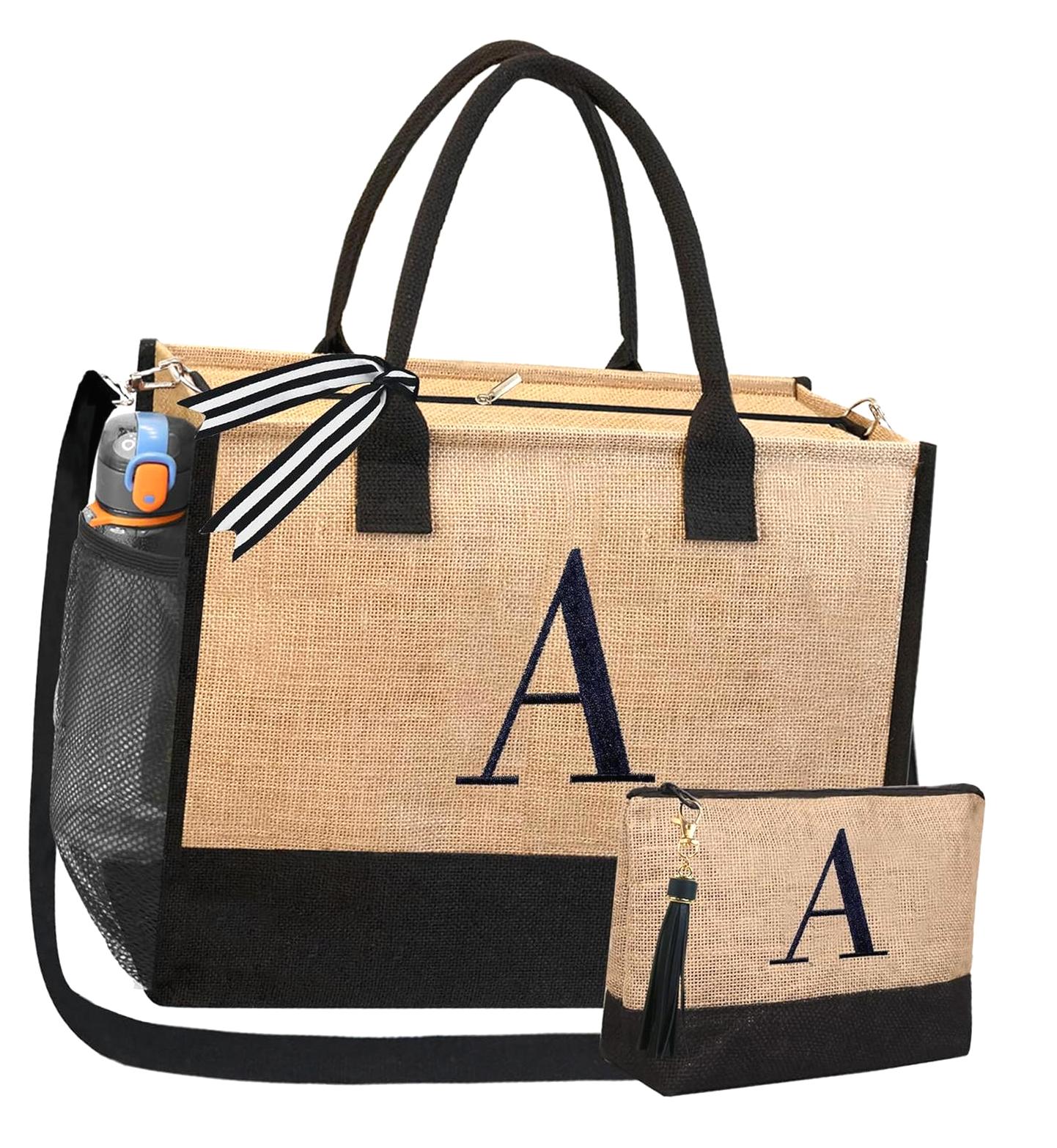 FREEAMG Teacher Appreciation Tote, Includes 2 , Zippered Jute Bag for ...