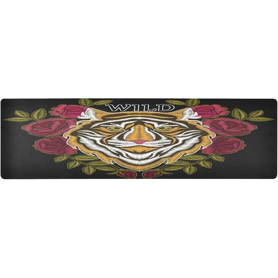 FREEAMG Tiger Embroidery Design Pot Holders Durability Trivets for Hot Pots and Pans Waterproof Flower Table Runner Versatility Trivet Mats Table Mats