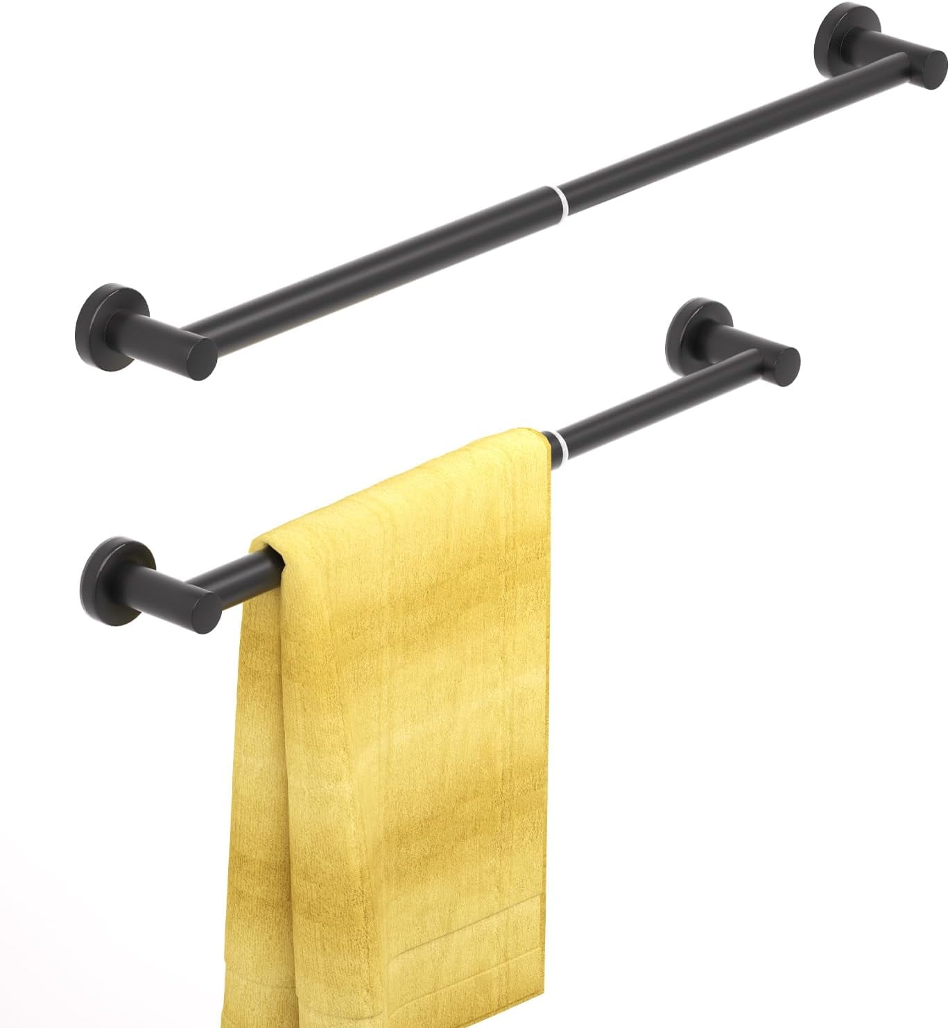 BANOLUX 36-Inch Single Towel Bar - Matte Black Stainless Steel Bathroom Towel Rack (SUS304, Wall Mounted) - View #7
