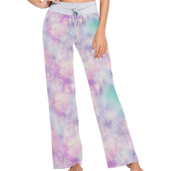 FREEAMG Trendy Floral Pattern Womens Comfy Drawstring Lounge Pajama Pants Sleepwear Bottom