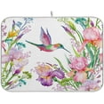 thumbnail image 1 of FREEAMG Tropical Irises Flowers Hummingbirds 16 x 18 Inches Absorbent Dish Drying Mat Microfiber Kitchen Countertop Table Protector Multi-Purpose Counter Rack Sink Drainer Pad, 1 of 6