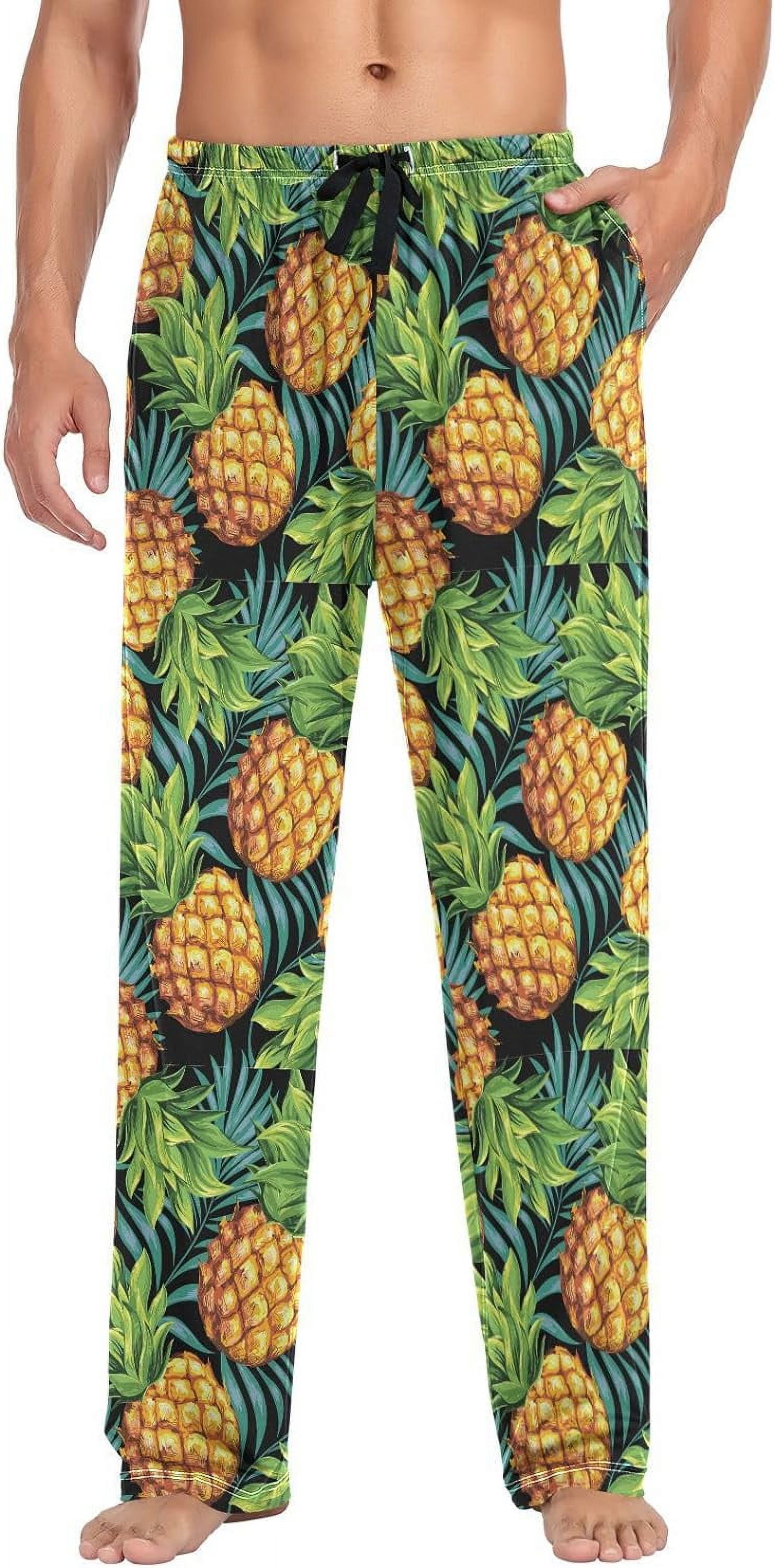 FREEAMG Tropical Pineapple Pajama Pants for Men, Men's Separate Bottoms ...