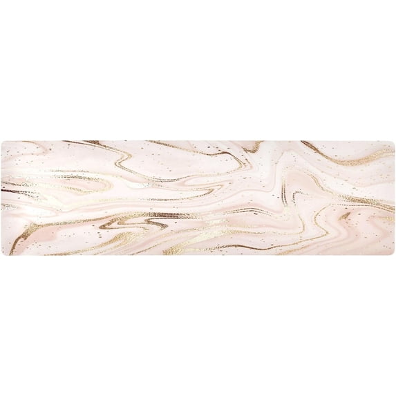 FREEAMG Unique Marble Glitter Dust Long Trivet Table Runner Non-Slip Heat Resistant Table Protector Waterproof Hot Pads Pot Holder Table Mats