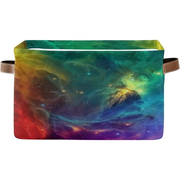 FREEAMG Universe Sky Galaxy Storage Bin for Toy Storage Basket Dirty Clothes Sundries Office Home Closet Organizer Shelf Cube Box Waterproof Laundry Basket, 1 PCS
