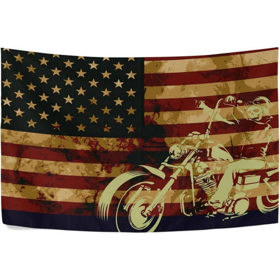 FREEAMG Vintage American Flag Tapestry Aesthetic Tapestry Wall Hanging for Home Decor 60" x 51" Inches