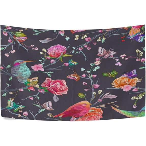 FREEAMG Vintage Bird Butterfly Tapestry Aesthetic Tapestry Wall Hanging for Home Decor 90" x 60" Inches