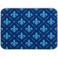 thumbnail image 1 of FREEAMG Vintage Blue Fleur-De-Lis Floral Absorbent Dish Drying Mat, 16 x 18 Inches Microfiber Kitchen Countertop Table Protector Multi-purpose Counter Rack Sink Drainer Pad, 1 of 6