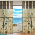 thumbnail image 1 of FREEAMG Vintage Music Note Piano Sheer Curtains Window Voile Panels Drapes Tulle Curtains Semi Sheer Curtains 78 Inches Long for Living Room Bedroom, Set of 2, 1 of 4