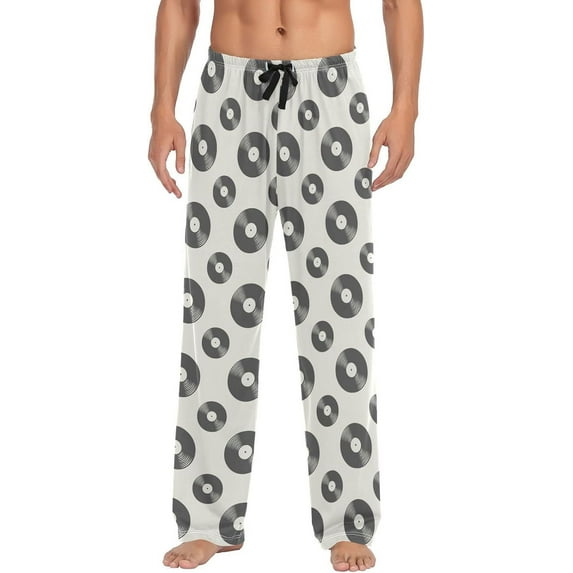 FREEAMG Vinyl Records Pajama Pants for Men, Men's Separate Bottoms, Comfortable Lounge Pants for Men（439）