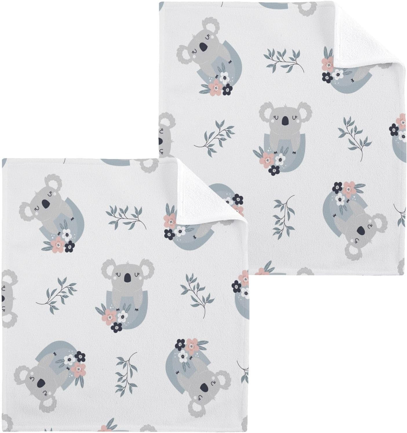 FREEAMG Washcloths 6 Pack Adorable Koalas Cotton Wash Cloths 12 x 12