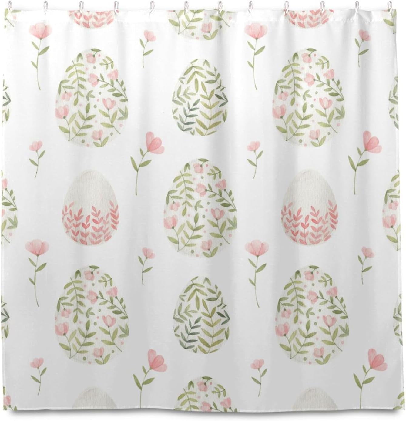 FREEAMG Watercolor Easter Egg Shower Curtain 72x72 Inch Waterproof