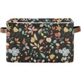 thumbnail image 1 of FREEAMG Watercolor Flowers Leaves Foldable Canvas Storage Bin, Sturdy Fabric Storage Basket with Handles, Storage Cube Box for Organizing Shelf Nursery Toy Closet 1PCS, 1 of 7