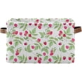 thumbnail image 1 of FREEAMG Watercolor Raspberry and Leaves Storage Basket, Durable Canvas Organizer With Handles Large Collapsible Storage Bins Boxes for Home Office - 2 Pack, 1 of 7