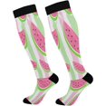 thumbnail image 1 of FREEAMG Watermelon Compression Socks for Women Men, Circulation Knee High Stockings for Running Cycling Medical, 1Pair, 1 of 7