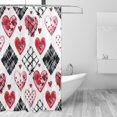 thumbnail image 1 of FREEAMG Watwatercolor Heart Shower Curtain Waterproof Fabric with 12 Hooks Bathroom Decorative Bath Curtain Set Polyester Fabric Machine Washable 60 x 72 Inch, 1 of 6