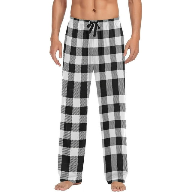 Pajama Sets Buffalo Plaid Pajama Pants For Men Black And White