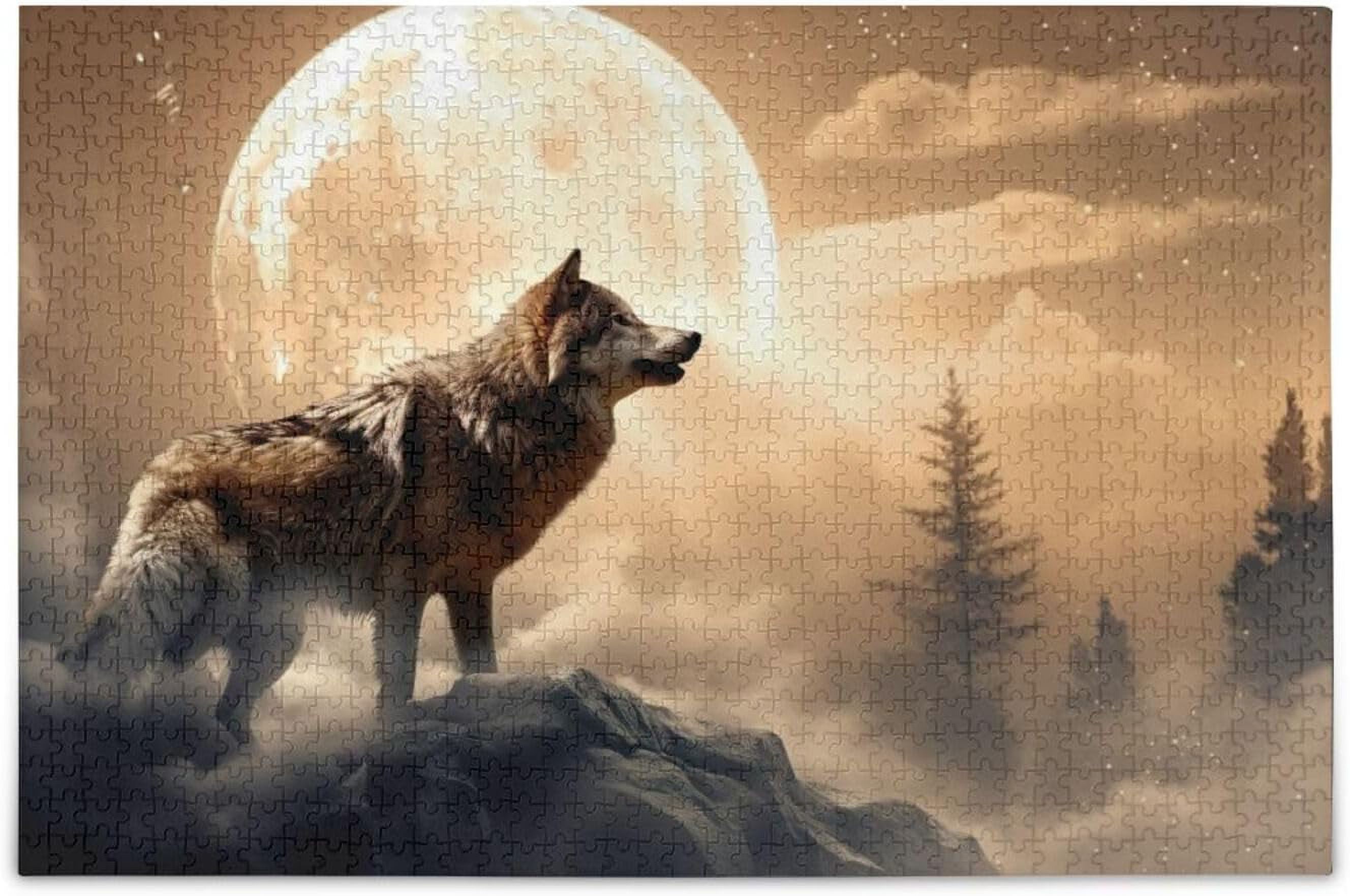 FREEAMG Wolf 1000 Piece Large Jigsaw Puzzle for Adults - Game ...