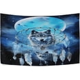thumbnail image 1 of FREEAMG Wolf Dream Catcher Tapestry Hippie Wall Hanging Tapestries Aesthetic Decorative for Living Room Bedroom Ceiling 60x51In, 1 of 7