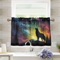 thumbnail image 1 of FREEAMG Wolf Half Window Tier Curtains 36 Inch Blackout Thermal Insulating Kitchen Linen Tier Curtains for Kitchen,Bathroom,Cafe, 1 of 7