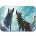 thumbnail image 1 of FREEAMG Wolves in The Snow Dish Drying Mat for Kitchen, 16 x 18 Inch Microfiber Absorbent Dish Drying Pad, Machine Washable Kitchen Counter Protect Mats, 1 of 7