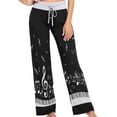 thumbnail image 1 of FREEAMG Womens Foal Comfy Drawstring Lounge Pajama Pants High-Waist Wide Leg Sleepwear Bottom, 1 of 6