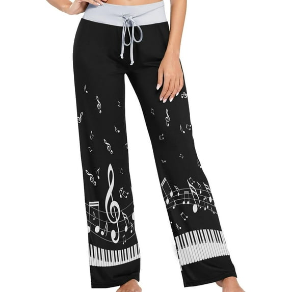 FREEAMG Womens Foal Comfy Drawstring Lounge Pajama Pants High-Waist Wide Leg Sleepwear Bottom