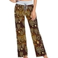 thumbnail image 1 of FREEAMG Womens Foal Comfy Drawstring Lounge Pajama Pants High-Waist Wide Leg Sleepwear Bottom, 1 of 5