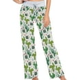 thumbnail image 1 of FREEAMG Womens Gilrs Stylish Pattren Comfy Drawstring Lounge Pajama Pants Wide Leg Sleepwear Bottom, 1 of 6