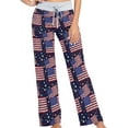 thumbnail image 1 of FREEAMG Womens Gilrs Stylish Pattren Comfy Drawstring Lounge Pajama Pants Wide Leg Sleepwear Bottom, 1 of 6