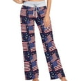 thumbnail image 1 of FREEAMG Womens Gilrs Stylish Pattren Comfy Drawstring Lounge Pajama Pants Wide Leg Sleepwear Bottom, 1 of 6
