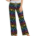 thumbnail image 1 of FREEAMG Womens Trendy Patterned Comfy Drawstring Lounge Pajama Pants High-Waist Wide Leg Sleepwear Bottom, 1 of 6