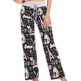 thumbnail image 1 of FREEAMG Womens Trendy Patterned Comfy Drawstring Lounge Pajama Pants High-Waist Wide Leg Sleepwear Bottom, 1 of 6
