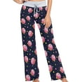 thumbnail image 1 of FREEAMG Womens Trendy Patterned Comfy Drawstring Lounge Pajama Pants High-Waist Wide Leg Sleepwear Bottom, 1 of 6