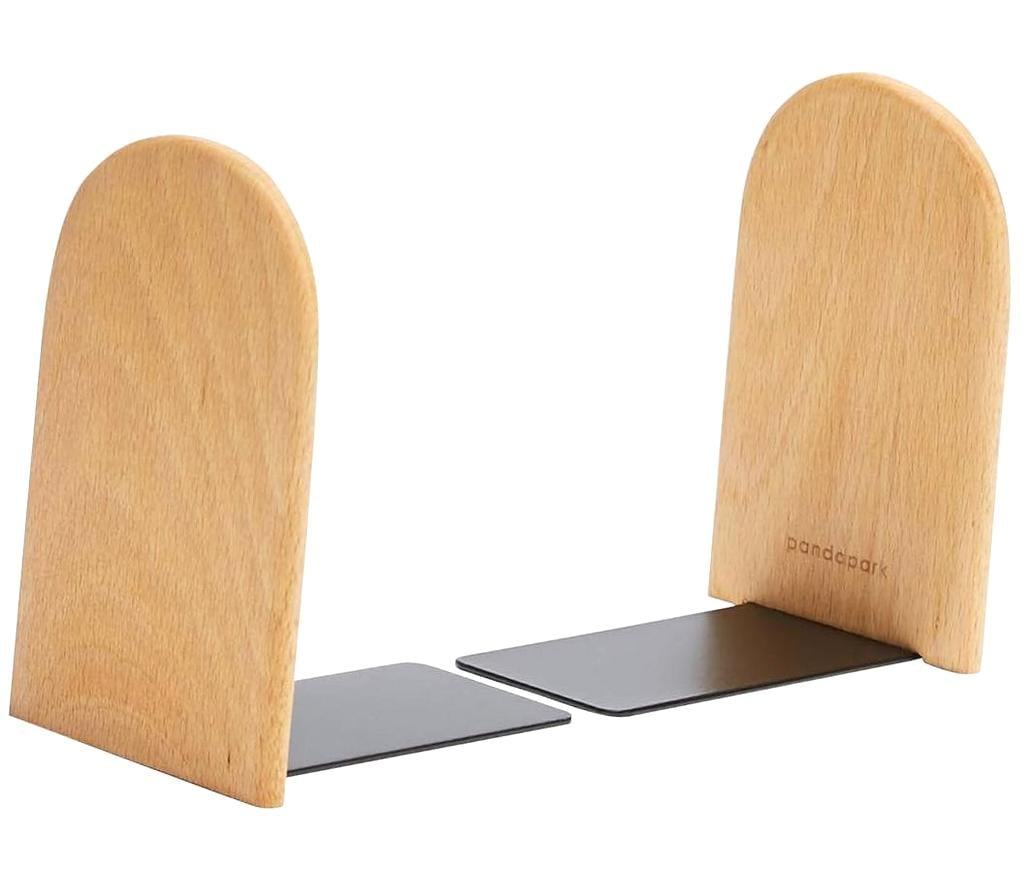 FREEAMG Wood Bookends,Non-Skid Bookend for Shelves, Book Stand for ...