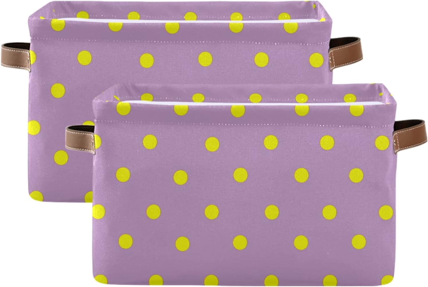 Yellow Polka Dot Laundry Basket