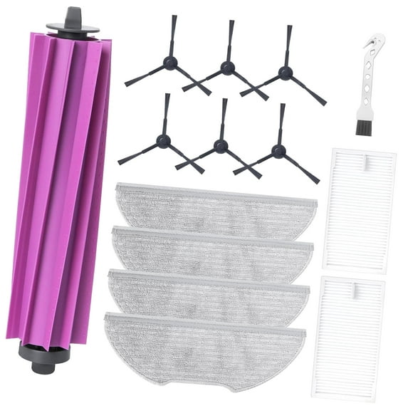 FREEAMG for E20 Plus Robot Vacuum Cleaner, spare parts with 1 main , 2 filters, 6 side , 4 cloths, 1 cleaning