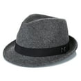 thumbnail image 1 of FREEBIRD99 100% Wool Felt Panama Fedora Hat Short Brim Trilby Flat Hat for Men Women - Dark Gris Chine, 1 of 1