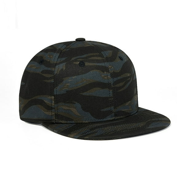 FREEBIRD99 Camouflage Flat Bill Brim Cap Ajustable Snapback Hat - Camouflage Black #54