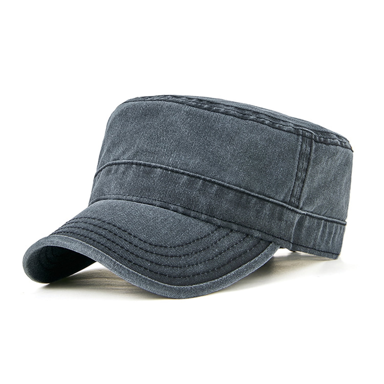 FREEBIRD99 Cotton Twill Flat Top Peaked Hat Army Military Cadet Cap ...