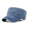 thumbnail image 1 of FREEBIRD99 Cotton Twill Flat Top Peaked Hat Army Military Cadet Cap - Washed Blue - Large Size, 1 of 1