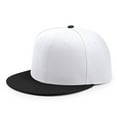thumbnail image 1 of FREEBIRD99 Flat Bill Brim Hip Hop Cap Ajustable Snapback Hat - White/Black, 1 of 2