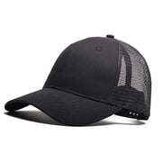 FREEBIRD99 Half Mesh Trucker Hat Adjustable Snapback Baseball Cap Headwear - Black 005