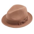 thumbnail image 1 of FREEBIRD99 Men's Wool Felt Trilby Hat Short Brim Fedora Hat - Light Brown, 1 of 2