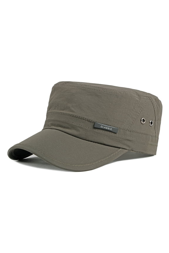 Quick Dry Flat Top Peaked Hat Army Military Cadet Cap - olive green #1146