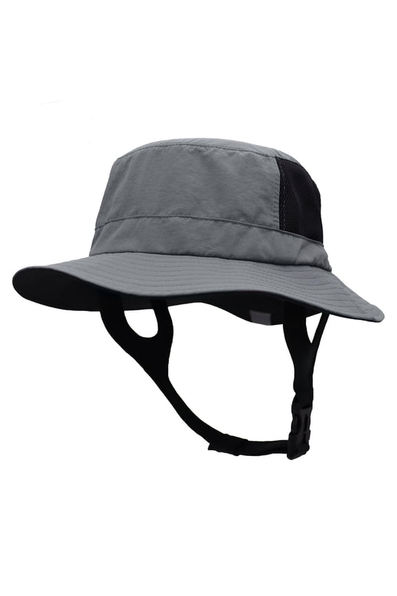 Unisex-Adult UPF 50+ Surf Bucket Hat Adjustable Chin Strap Sun Hat - Dark Grey #17004