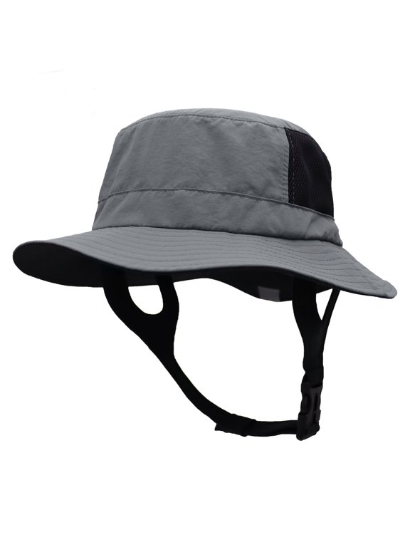 Unisex-Adult UPF 50+ Surf Bucket Hat Adjustable Chin Strap Sun Hat - Dark Grey #17004