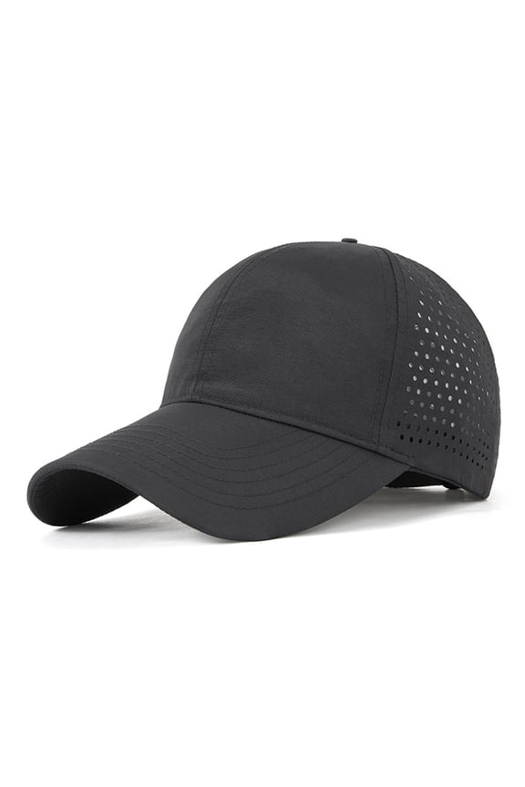 Unisex Quick Dry Hat Sports Cap Lightweight Breathable Mesh Baseball Cap - Black #2229
