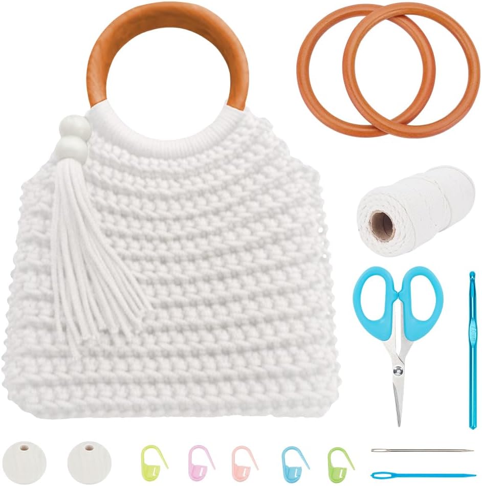 Kit Complet Sac Au Crochet Marguerite - Avec Fil, Crochets, Aiguilles Et Tutoriel Vidéo - Pour Débutantes