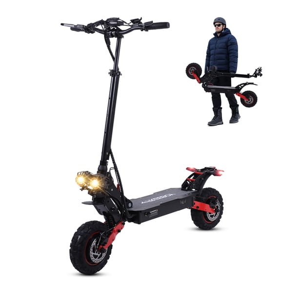 FREEBOY Electric Scooter,37MPH Speed,34 Mile Range,1200W*2 Motor Fast E Scooter,11" Off-Road Tires,Foldable Electric Scooter Adults with Dual Disc Brake
